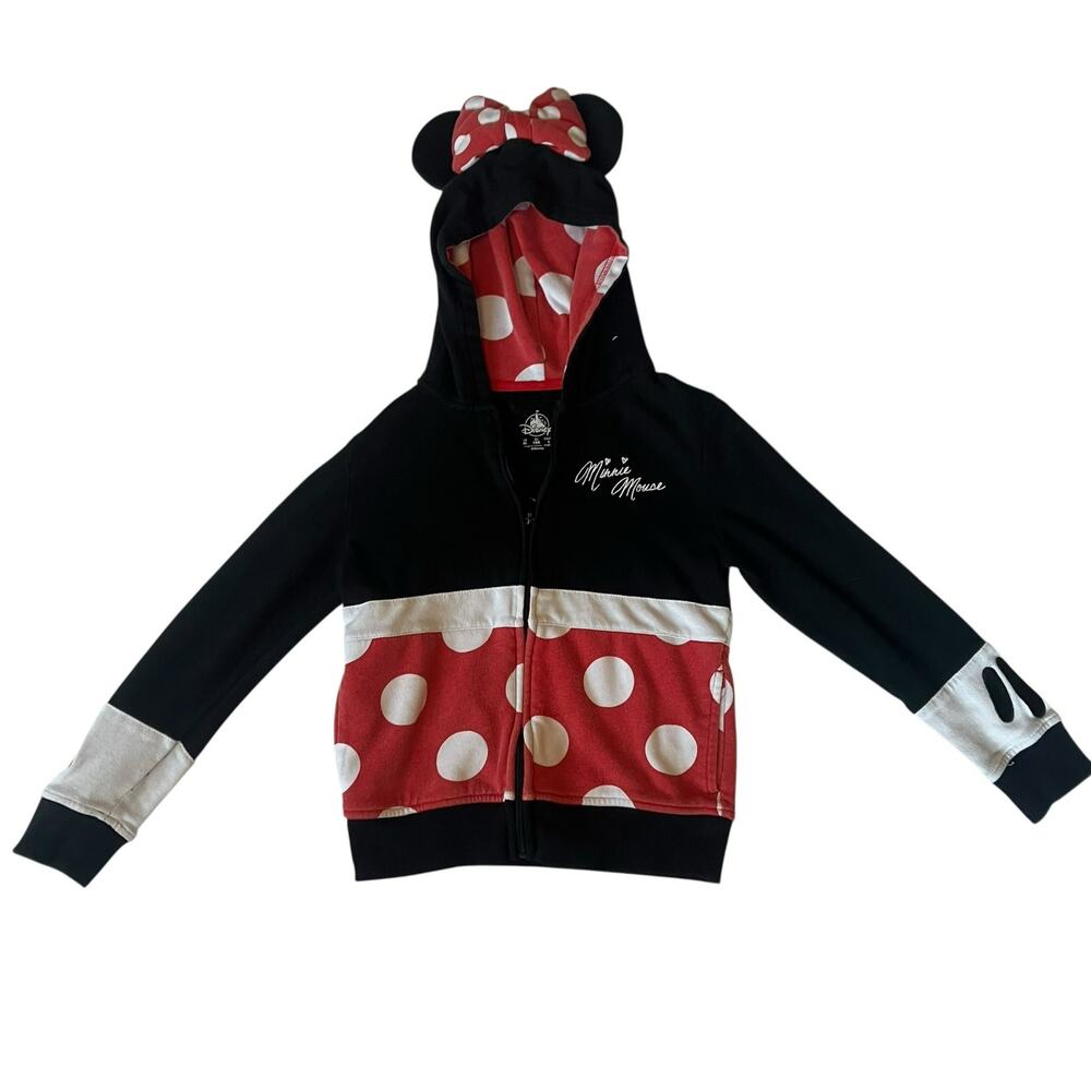 Disney Parks Minnie Mouse Ears Girls Zip Up Jacket Size Medium